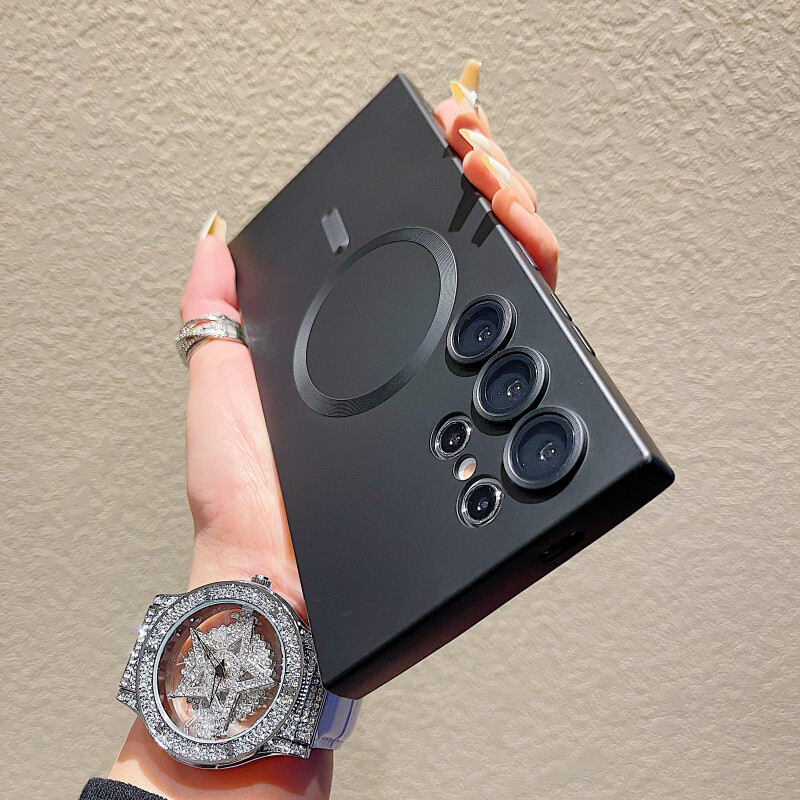 Husă Magsafe de încărcare fără fir de lux pentru Samsung Galaxy S24 S23 S22 S21 Ultra Plus Copertă din spate moale Magsafe antișoc