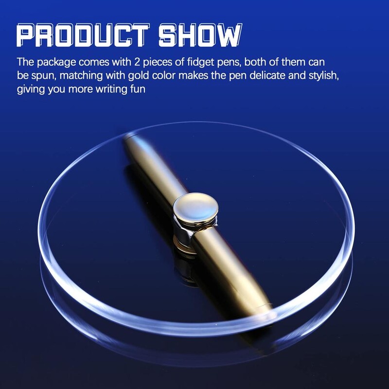 2024 LED Light Weighted Fidget Spinners Pen Метална въртяща се писалка Химикалка за декомпресия за деца, тийнейджъри, облекчаване на стреса