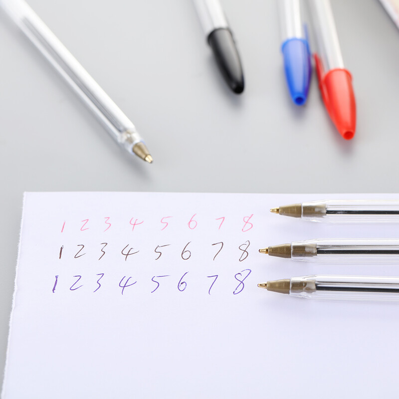 Kemijska olovka od 5 komada Crvena Plava Crna kemijska olovka od 1 mm Prijenosna glatka dugotrajna kemijska olovka Uredski pribor za školu