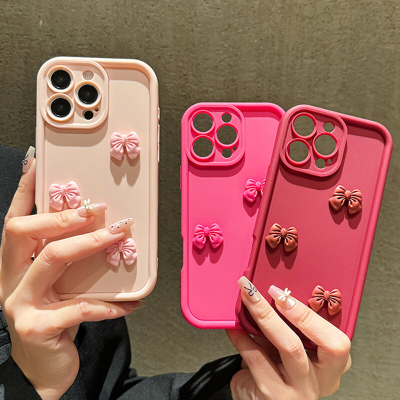 Korejska 3D mašna telefonska maska za Samsung Galaxy S24 Ultra S23 S24 FE S25 S22 S21 Plus A16 A55 A54 A15 A35 A32 A13 A33 A34 A05 poklopac