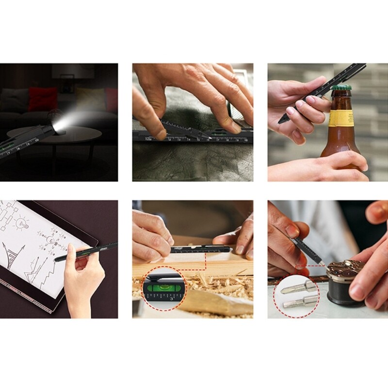 9 u 1 set višenamjenskih alatnih olovki, punilo za božićne čarape za muškarce, božićni dar, 9 u 1 višenamjenska kemijska olovka, pribor