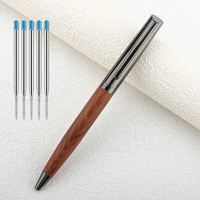 Drvena kemijska olovka Komercijalne metalne kemijske olovke za školu Ured Core kemijska olovka Ink Blue