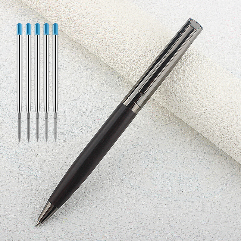 Drvena kemijska olovka Komercijalne metalne kemijske olovke za školu Ured Core kemijska olovka Ink Blue