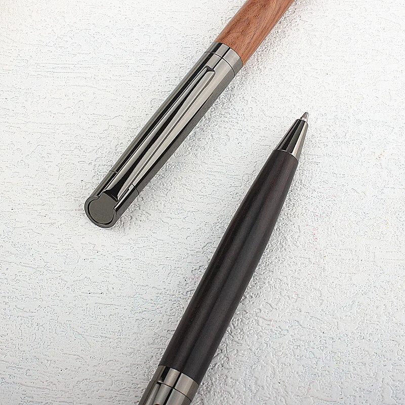 Drvena kemijska olovka Komercijalne metalne kemijske olovke za školu Ured Core kemijska olovka Ink Blue