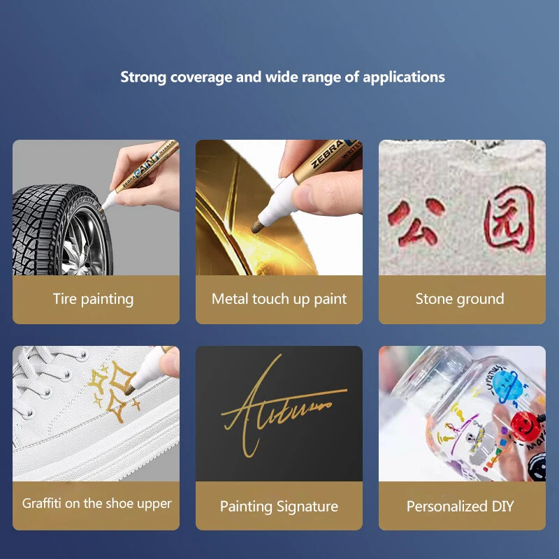1 vnt. Japonijos ZEBRA dažų žymekliai, aliejus greitai džiūstantis pramoninis vandeniui atsparus spalvotas žymėjimas, MOP-200M grafiti biuro reikmenys