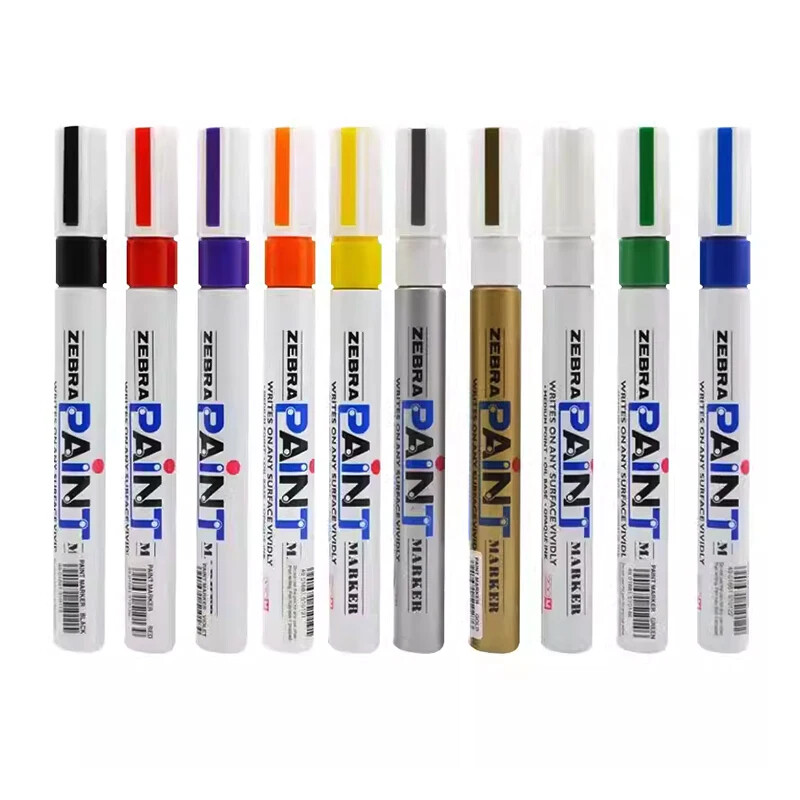 1 vnt. Japonijos ZEBRA dažų žymekliai, aliejus greitai džiūstantis pramoninis vandeniui atsparus spalvotas žymėjimas, MOP-200M grafiti biuro reikmenys