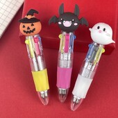 3 komada slatke mini kemijske olovke za Noć vještica u 4 boje, prijenosne crtiće Pumpkin Ghost Olovka u boji šišmiša Školski uredski pribor
