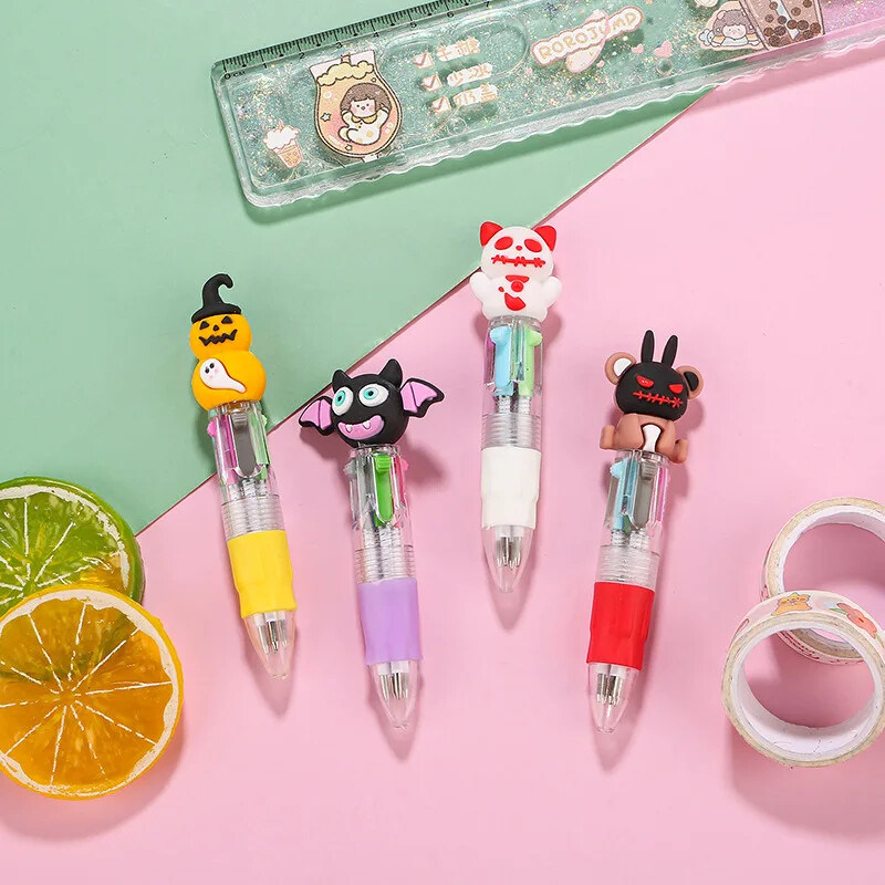 5 vnt. / partija Mielas 4 spalvų mini tušinukas animacinis filmas Helovino kaukolė monstrai demonas šikšnosparnis Moliūgų rašiklis vaikams mokykliniai biuro reikmenys dovanos