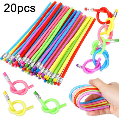 20 KOM Fleksibilna meka olovka, šarena savitljiva olovka, čarobna savitljiva olovka s gumicom za darove i nagradu