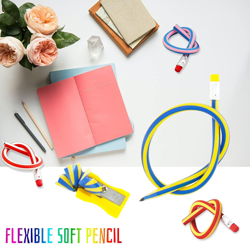 20 KOM Fleksibilna meka olovka, šarena savitljiva olovka, čarobna savitljiva olovka s gumicom za darove i nagradu