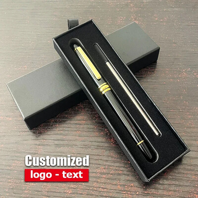 Pix cu semnătură din metal de lux Logo personalizat Comerț cu ridicata Negru, aur, argint, pixuri cu bile de afaceri, papetărie de birou, set de cutii de stilouri cadou