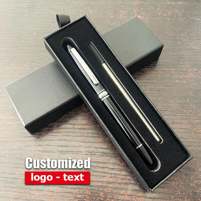 Pix cu semnătură din metal de lux Logo personalizat Comerț cu ridicata Negru, aur, argint, pixuri cu bile de afaceri, papetărie de birou, set de cutii de stilouri cadou