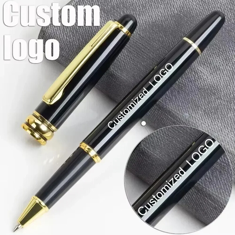 Pix cu semnătură din metal de lux Logo personalizat Comerț cu ridicata Negru, aur, argint, pixuri cu bile de afaceri, papetărie de birou, set de cutii de stilouri cadou