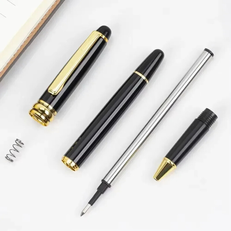 Pix cu semnătură din metal de lux Logo personalizat Comerț cu ridicata Negru, aur, argint, pixuri cu bile de afaceri, papetărie de birou, set de cutii de stilouri cadou