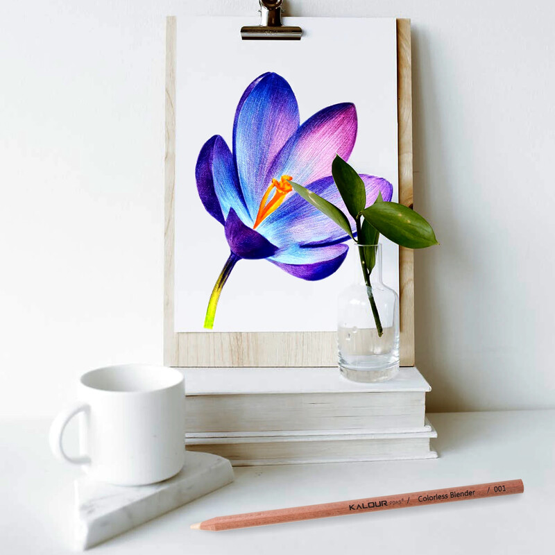 KALOUR Set bezbojnih olovaka za miješanje i poliranje, nepigmentirana umjetnička olovka na bazi voska, savršena za miješanje, omekšavajući rub