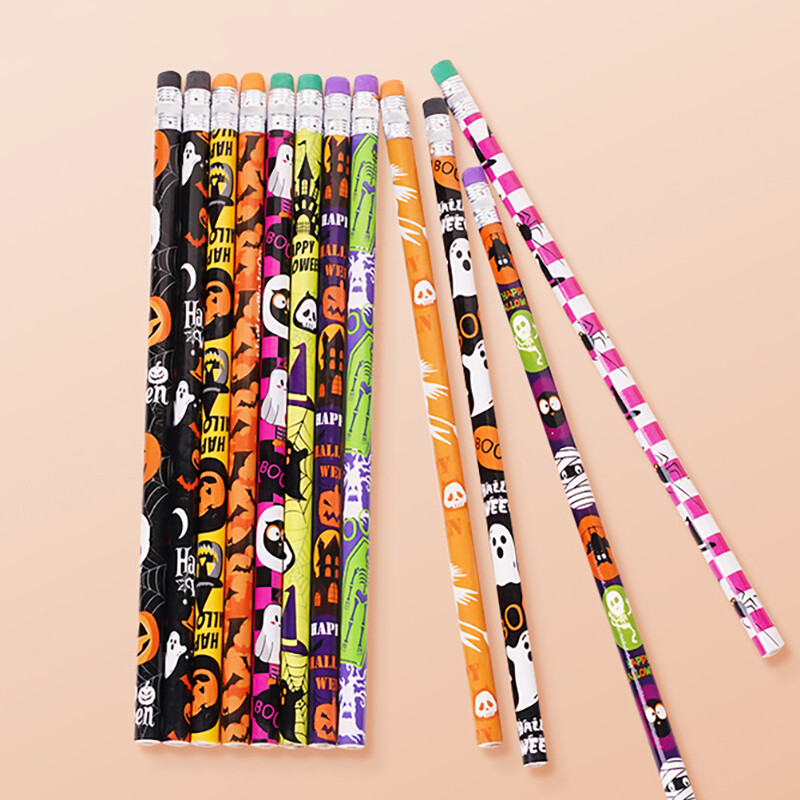 12kom/set Božićne drvene olovke Dječji pokloni za zabavu za Noć vještica Trik ili poslastica Pokloni Bundeva Ghost Pisanje Pribor