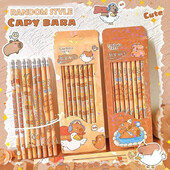 8Pcs/Box Cartoon Cute Capybara Pencil Kawaii HB Sketch Drawing Items Студентски канцеларски материали Училищни офис консумативи Детски подаръци