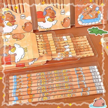 8 τεμάχια/Κουτί Γελοιογραφία Cute Capybara Pencil Kawaii HB Σκίτσο Είδη σχεδίου Μαθητικής γραφικής ύλης Σχολική προμήθειες γραφείου Δώρα για παιδιά