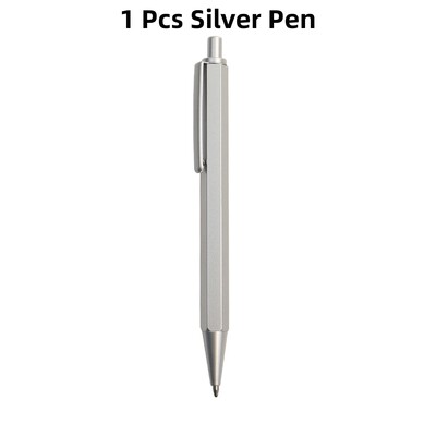 Metalne kemijske olovke s automatskim punjenjem za kemijske olovke, crno-plava tinta za školske uredske potrepštine za pisanje 0,7 mm