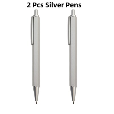 Metalne kemijske olovke s automatskim punjenjem za kemijske olovke, crno-plava tinta za školske uredske potrepštine za pisanje 0,7 mm