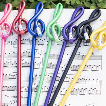 3 τμχ Cartoon Treble Clef Pencil Μολύβι Μουσικής νότας Μολύβι σχήματος με γόμα, ωραίο δώρο για σχολικά είδη γραφείου επιχειρήσεων