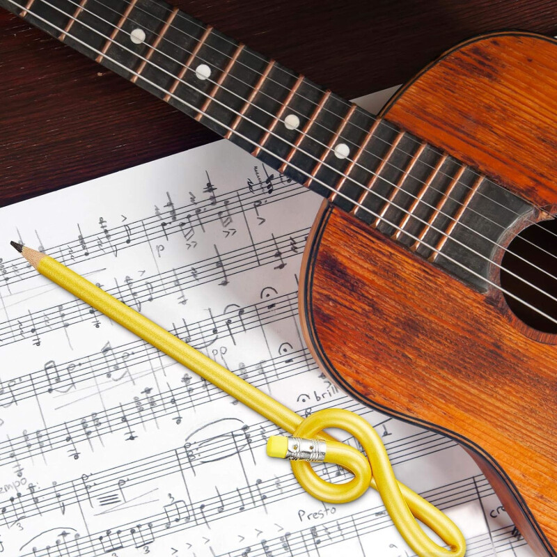 3 бр. Анимационен скрипичен ключ Молив с анимационна музикална нота с форма на молив с гумичка, хубав подарък за бизнес офис Училищни пособия