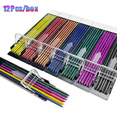 12 бр./кутия Цветни моливи с олово 2,0 мм механичен молив Инструменти за писане Художествени принадлежности за рисуване Скициране