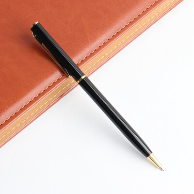 2 бр. Метална химикалка за училищен офис Материал от неръждаема стомана Въртящи се канцеларски материали Черно синьо мастило Химикалка Химикалки