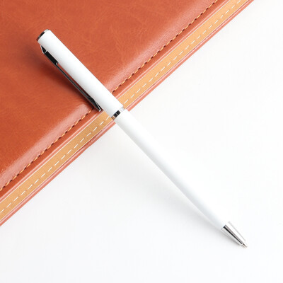 2 бр. Метална химикалка за училищен офис Материал от неръждаема стомана Въртящи се канцеларски материали Черно синьо мастило Химикалка Химикалки