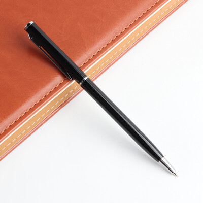 2 бр. Метална химикалка за училищен офис Материал от неръждаема стомана Въртящи се канцеларски материали Черно синьо мастило Химикалка Химикалки