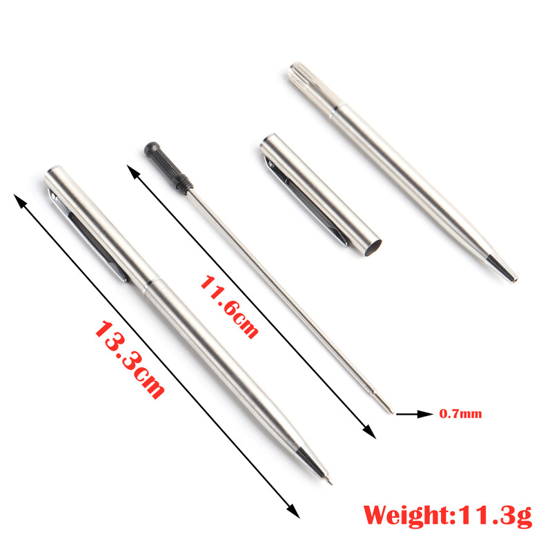 2 бр. Метална химикалка за училищен офис Материал от неръждаема стомана Въртящи се канцеларски материали Черно синьо мастило Химикалка Химикалки