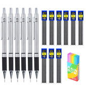 Metalna automatska olovka 0,5/0,7/0,9 mm ivice, protuklizni mekani set, ručka za držanje, aktivna olovka, mehaničko crtanje, pribor za skiciranje