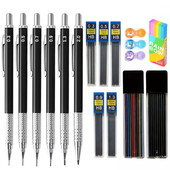 0,3 0,5 0,7 0,9 1,3 2,0 mm Metalna crna mehanička olovka Automatska olovka za crtanje i crtanje za pisanje pribor za pisanje