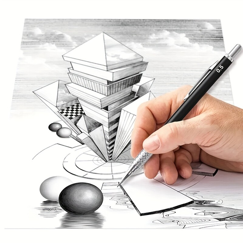 0,3 0,5 0,7 0,9 1,3 2,0 mm Metalna crna mehanička olovka Automatska olovka za crtanje i crtanje za pisanje pribor za pisanje
