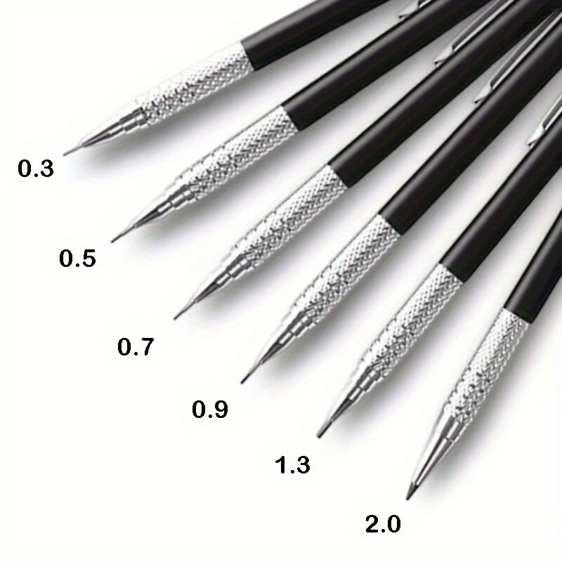 0,3 0,5 0,7 0,9 1,3 2,0 mm Metalna crna mehanička olovka Automatska olovka za crtanje i crtanje za pisanje pribor za pisanje