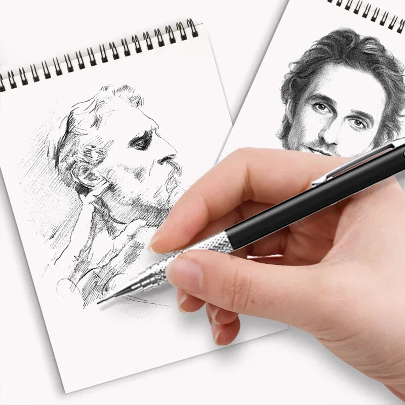 0,3 0,5 0,7 0,9 1,3 2,0 mm Metalna crna mehanička olovka Automatska olovka za crtanje i crtanje za pisanje pribor za pisanje