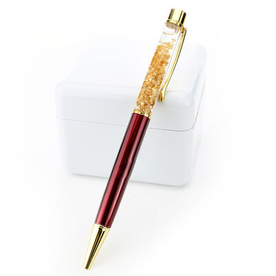 Zlatna folija Uljna olovka Personalizirani prilagođeni logo Graviranje imena Uredska poslovna olovka s potpisom Kreativni studentski vjenčani darovi