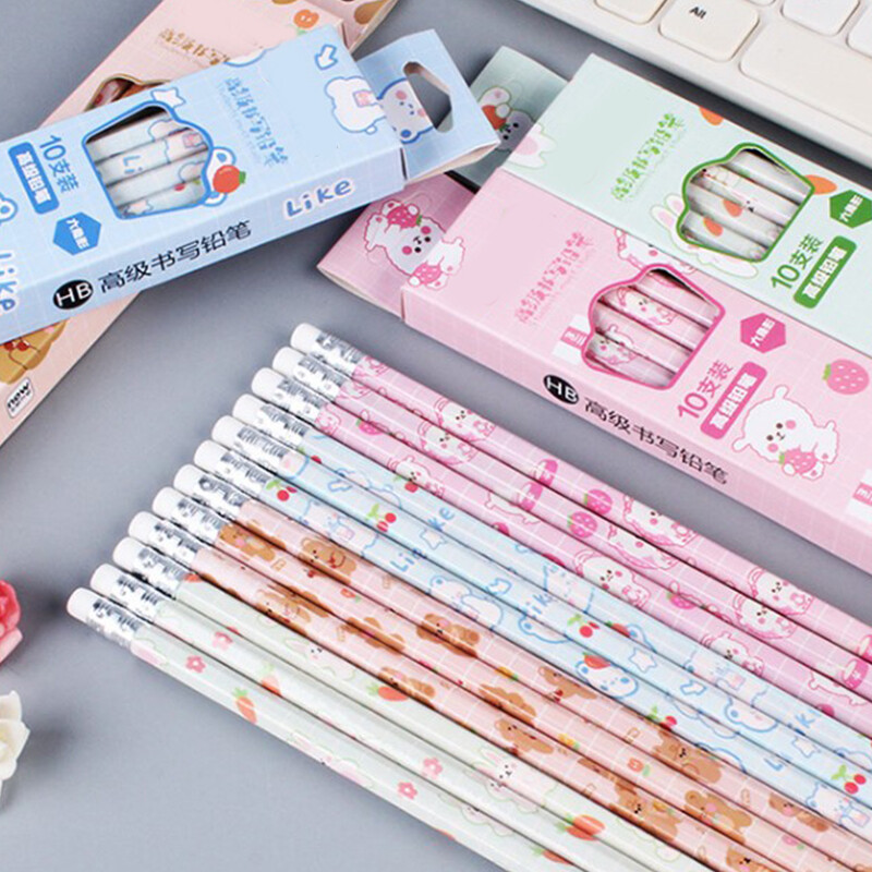 10 komada grafitnih olovaka, korejskih kawaii pisaćih olovaka za djecu, školsko pisanje, crtanje, umjetnički pribor