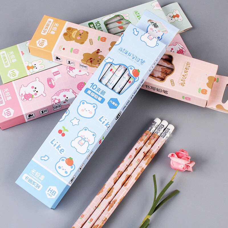 10 komada grafitnih olovaka, korejskih kawaii pisaćih olovaka za djecu, školsko pisanje, crtanje, umjetnički pribor