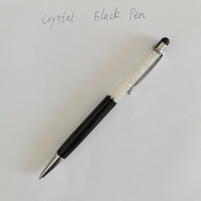 Šarena kristalna kemijska olovka Fashion Creative Stylus Touch Pen za pisanje Uredska i školska kemijska olovka s tintom Crna