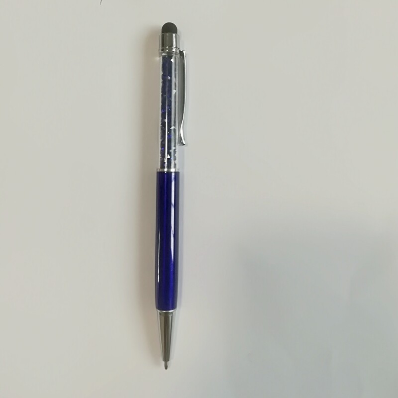Šarena kristalna kemijska olovka Fashion Creative Stylus Touch Pen za pisanje Uredska i školska kemijska olovka s tintom Crna