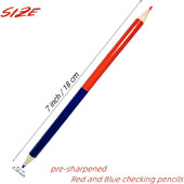 1 пакет Моливи за проверка Червени и сини Изтриваеми моливи Двуцветни моливи Предварително подострени моливи за тестове за оцветяване Оценяване