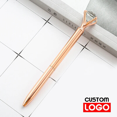 Творческа химикалка с диамантена златна прах, смазана метална химикалка, рекламна писалка за подарък Персонализирано лого Училищни канцеларски материали на едро