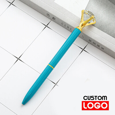 Творческа химикалка с диамантена златна прах, смазана метална химикалка, рекламна писалка за подарък Персонализирано лого Училищни канцеларски материали на едро