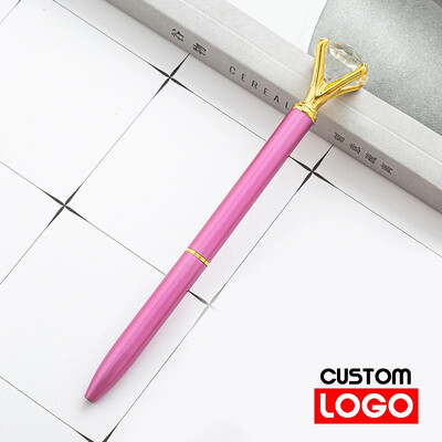 Творческа химикалка с диамантена златна прах, смазана метална химикалка, рекламна писалка за подарък Персонализирано лого Училищни канцеларски материали на едро