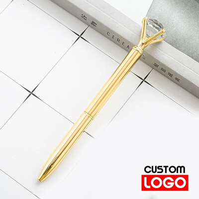 Творческа химикалка с диамантена златна прах, смазана метална химикалка, рекламна писалка за подарък Персонализирано лого Училищни канцеларски материали на едро
