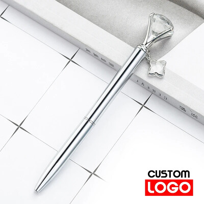 Творческа химикалка с диамантена златна прах, смазана метална химикалка, рекламна писалка за подарък Персонализирано лого Училищни канцеларски материали на едро