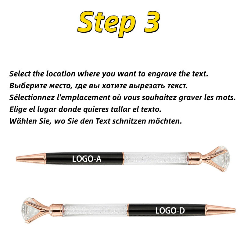 Творческа химикалка с диамантена златна прах, смазана метална химикалка, рекламна писалка за подарък Персонализирано лого Училищни канцеларски материали на едро