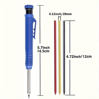 Μολύβι 2,8 χιλιοστών συμπαγές ξυλουργείο με ξύστρα και καπάκι, σήμανση βαθιάς τρύπας Carpenter Mechanical Pencil Architect Construction Pencil