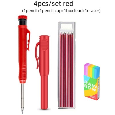 Čvrsta stolarska olovka od 2,8 mm sa šiljilom i poklopcem, označavanje dubokih rupa. Tesarska mehanička olovka Arhitektonska građevinska olovka